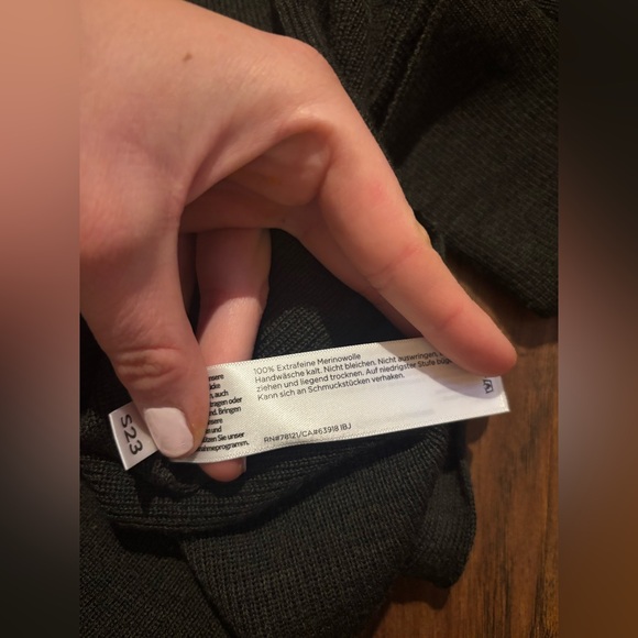 Eileen Fisher Side Slit Merino Wool Tunic Sweater in Woodland Size Medium - Picture 5 of 5